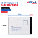 Envelope Segurança P/ Correio Impresso Reforçado Envio (25X36+3 aba) - 100 Unidades