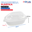 Embalagem Plastica Frangueira Branco P/ Frango Assado C/ Tampa - 100 Unidades