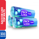 Rolo Saco Lixo Top Azul Picotado Resistente 30LTS 59x62 - 300 Sacos