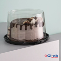 Embalagem Boleira Plástica Mini Torta Bolo Alta Base Preta Lisa Eco 32A Ecoplast - 100 Unidades