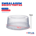 Embalagem Boleira Plástica Mini Torta Bolo Média Base Branca Eco 32M Ecoplast - 100 Unidades