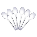 Colher Plástico Sobremesa Cristal Descartável Sorvete Doce Bolo - 1.000 Unidades