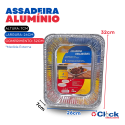 Assadeira Descartável Alumínio Retangular Natal Fim de Ano Ceia 4LTS Pra Viagem
