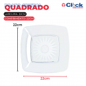 Prato Acrílico Quadrado Refeição Resistente Cristal 22cm - 200 Unidades