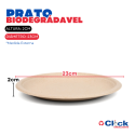 Prato Descartável 23CM Palha Milho Biodegrádavel - 25 Unidades