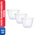 Pote Transparente 100ML - 100 Unidades