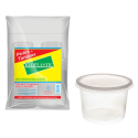 Kit Pote Redondo Sobretampa Descartável Transparente 380ML Rioplastic - 24 Unidades
