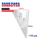 Saco Manga Confeitar Descartável Resistente Plástico Grande 26x47 Confeiteiro HMVM - 50 Unidades