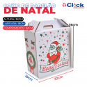 Caixa Papelão Cesta Transporte de Natal Branca Papai Noel Boas Festas