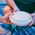 Tampa P/ Pote Cumbuca Bowl 500/650ML Biodegrádavel Palha Milho - 25 Unidades