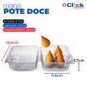 Pote Retangular Tampa Articulada Doces Salgados Alto PF-10 - 100 Unidades