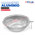 Marmitex Alúminio Redonda 1000ml Fechamento Maquina N.9 - 100 Unidades