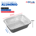 Marmita Bandeja Alumínio D2 Retangular 1LTS P/ Assar - 100 Unidades