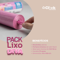 Saco de Lixo Rosa Diva 100 litros - Rolo com 15 un. (75 x 105cm)