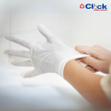 Luva Latex Descartável Procedimento Profissional C/ Pó Branca ( M ) - 100 Unidades