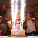 Vela Vulcão Estrelada Champagne Bolo Festa Aniversário - 50 Unidades