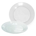 Prato Acrílico Redondo Refeição Resistente Cristal 22cm - 200 Unidades