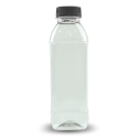 Garrafa Plástica Quadrada PET Descartável Caldo De Cana 500ml Tampa Preta - 100 unidades
