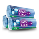 Rolo Saco Lixo Top Azul Picotado Resistente 15LTS 39x58 - 600 Sacos