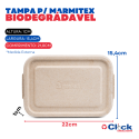 Tampa Hermética P/ Embalagem Marmita 850ML Gbox 850ML Palha Milho - 25 Unidades