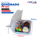 Embalagem Quadrado Doce Salgado 300ML Tampa Articulada PF641 - 300 Unidades