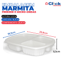 Embalagem Marmita 3 Divisórias Freezer e Microondas 1150ML G330 - 100 Unidades