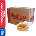 Pote Quadrado C/ Tampa 150ML - 15 Pacotes de 20 Unidades