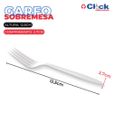 Garfo Plástico Sobremesa Descartável Branco - 1000 Unidades