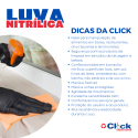 Luva Nitrílica Descartável Antiderrapante Procedimentos Preta S/ Pó Nobre ( G ) - 100 Unidades
