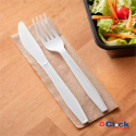 Kit Garfo e Faca + Guardanapo Descartável Reforçado New York Churrasco - 50 Unidades