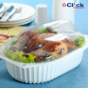 Embalagem Plastica Frangueira Branco P/ Frango Assado C/ Tampa - 100 Unidades