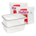 Pote Retangular C/ Tampa Marmitinha Marmita Fit Freezer e Microoondas 500ML - 24 Unidades