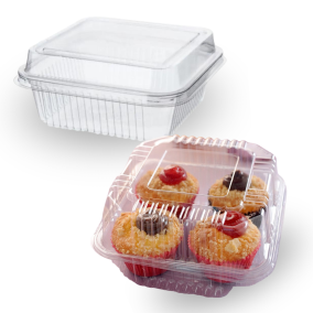 Embalagem P/ Doces e Salgados Quadrado C/ Tampa 200ML G650 - 300 Unidades