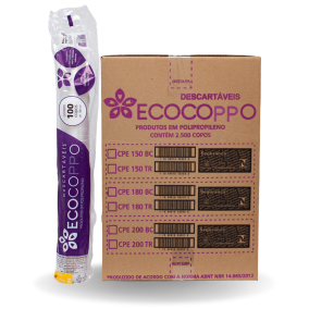 Copo PP Branco 180ML - 25 Pacotes C/ 100 Unidades