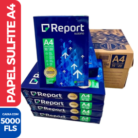 Papel Folha Sulfite A4 Branca Report Premium - 5000 folhas