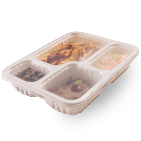 Embalagem Marmita 4 Divisórias Freezer e Microondas 1225ML G324 - 100 Unidades