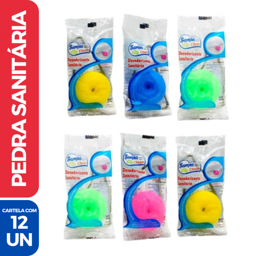 Pedra Sanitária Perfumada Sampa Clean 25grs - 12 Unidades