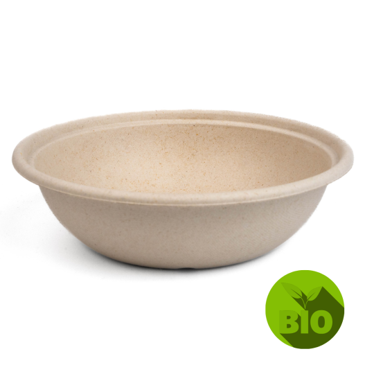 Pote Cumbuca Bowl 500ML Biodegrádavel Palha Milho Hermético - 25 Unidades