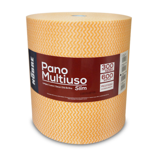 Rolo Pano Multiuso Limpeza Laranja Nobre - 28cm X 300mts