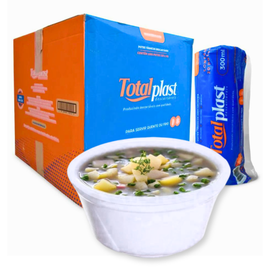 Base Pote Marmita Isopor Sopa Açaí 300ML - 1000 Unidades