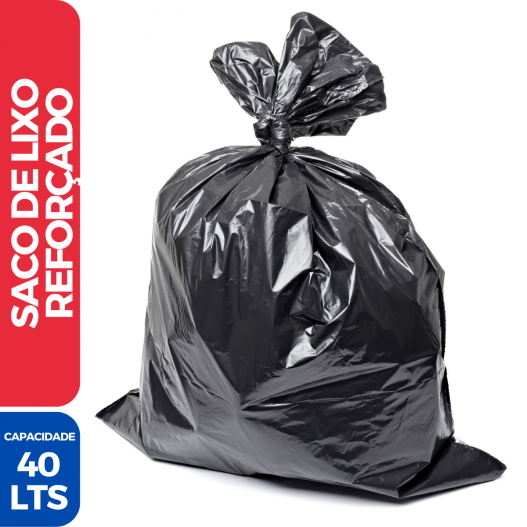 Saco REFORÇADO P/ Lixo 40LTS - 5KG