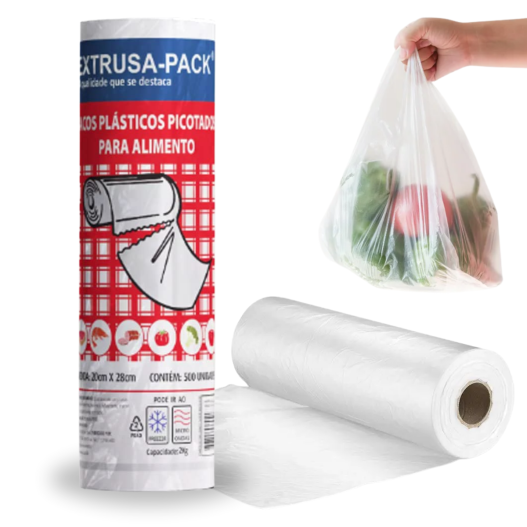 Bobina Picotada Saco Plástico Pack-500 20x28 - 5000 Unidades