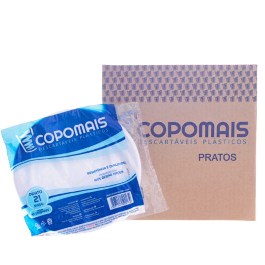 Prato Raso Branco Descartável PR-15 15cm Festa Sobremesa Copomais - 1000 Unidades