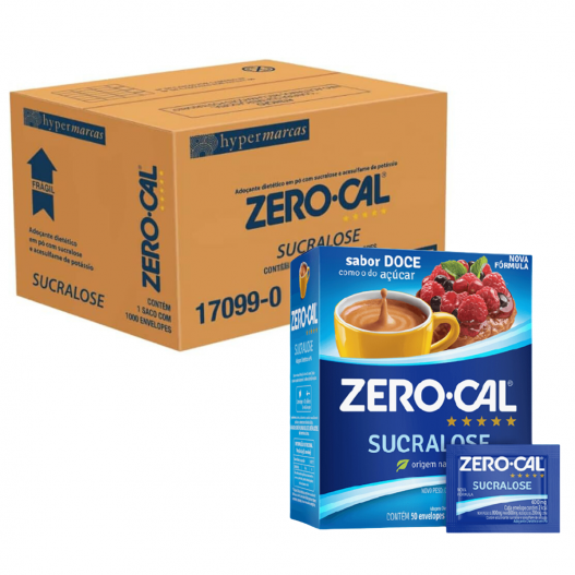 Adoçante Zero Cal Sucralose Sachê 600g - 1000 Unidades