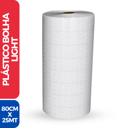 Bobina Plástico Bolha Light Resistente 80cm x 25mts