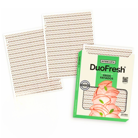 Papel Acoplado Embalar Frios Lanche Duofresh 30 x 37 Palha - 400 Folhas
