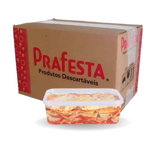 Pote Retangular Tampa C/ Lacre 500ML - 20 Pacotes de 10 Unidades