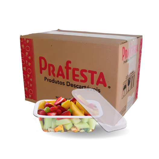 Pote Retangular C/ Tampa 250ML - 6 Pacotes de 24 Unidades