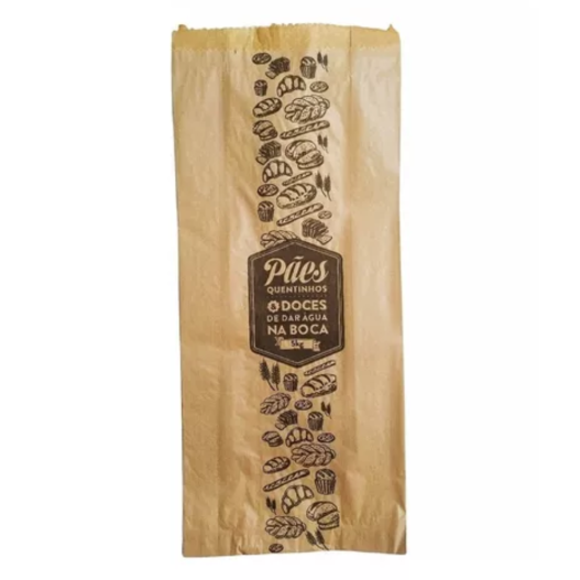 Saco de Pão Doces Salgado Impresso Kraft 1KG - 500 Unidades