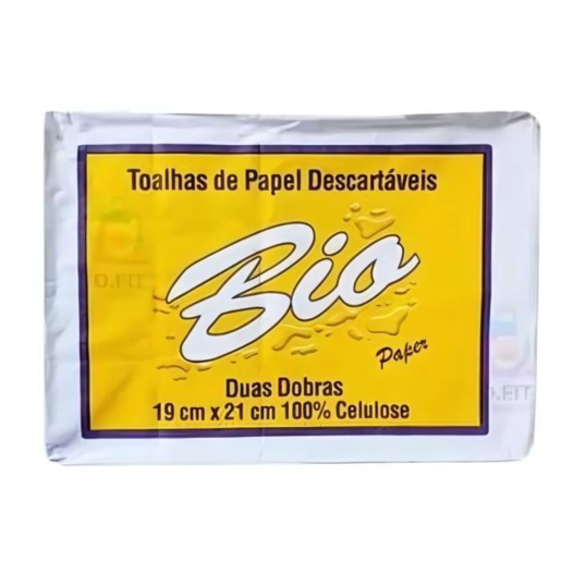 Papel Toalha Interfolha 19 X 21 Bio Paper P/ Mãos - 500 Gramas